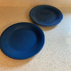 Set of two lapis fiesta ware plates